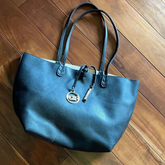 BCBG Black Pebble Leather Tote - Picture 1 of 8